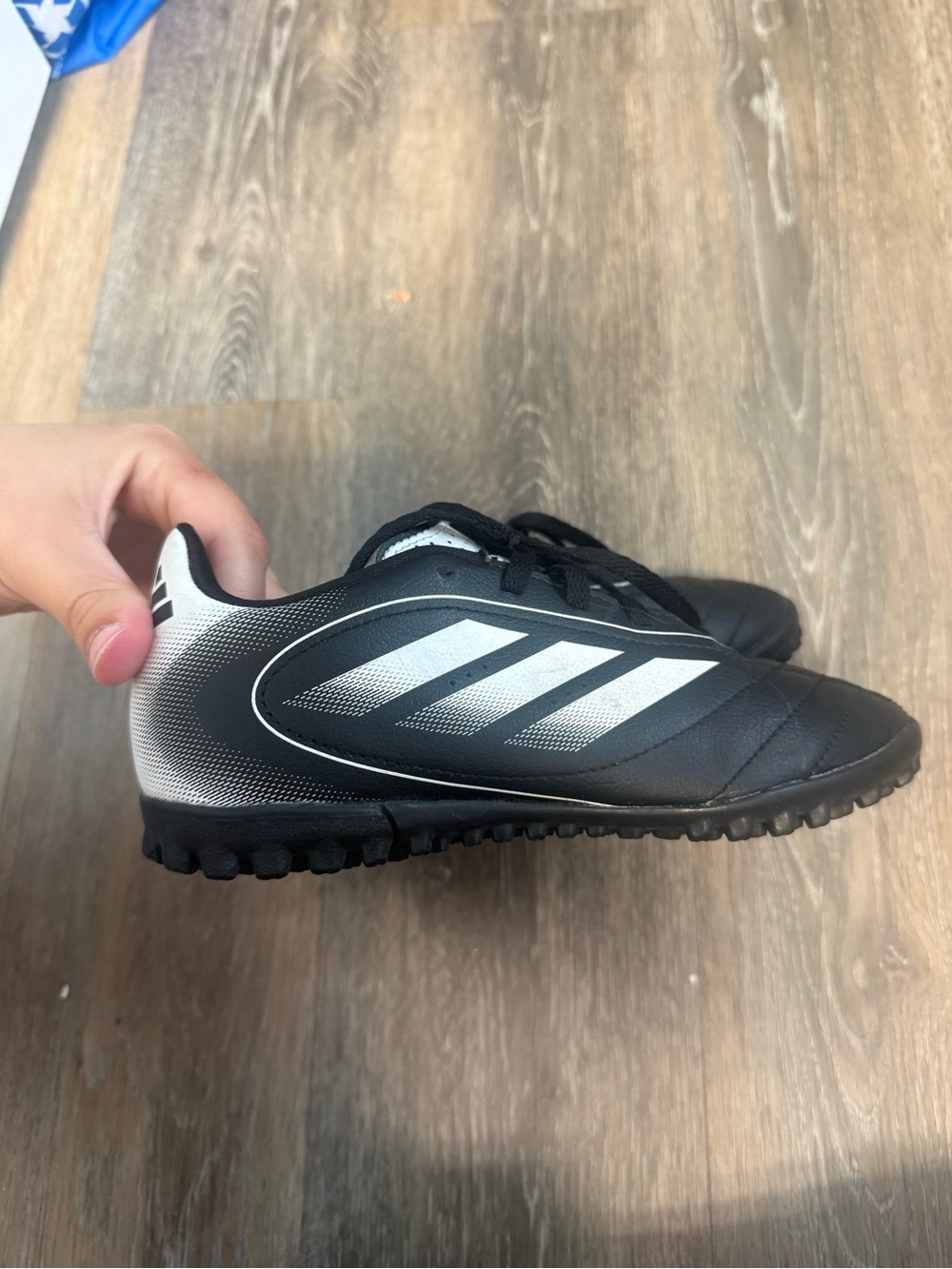 Puma Black & White Youth Turf Soccer Shoes